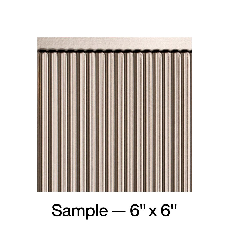 Fasade 18in x 24in Rib Backsplash Panel - Brushed Nickel,