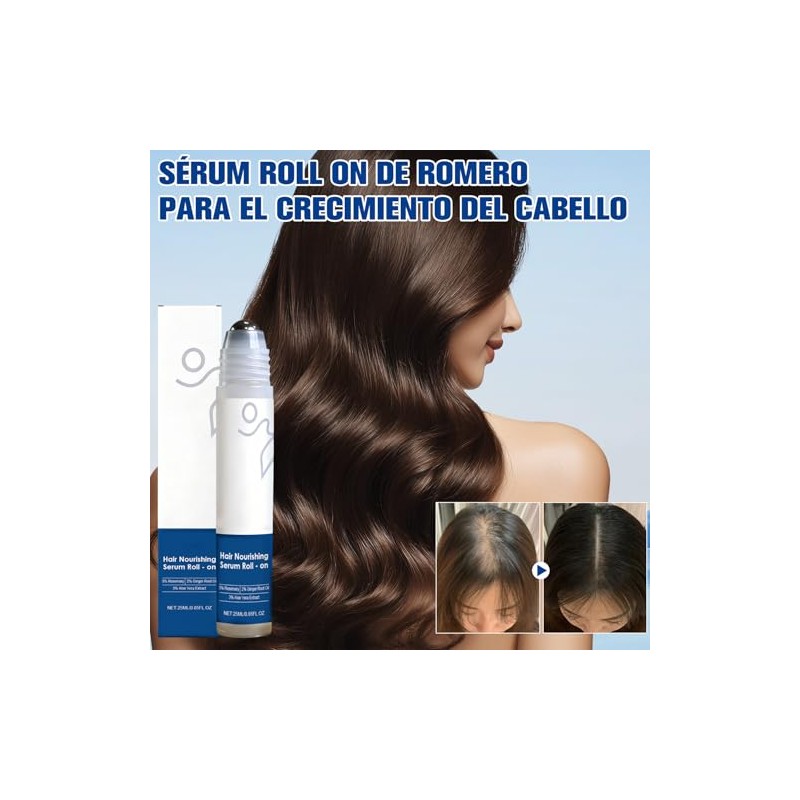 Rosemary Hair Serum Roll-On, Sérum Capilar, Hair Growth Serum