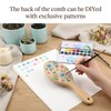 12 Pcs Bamboo Paddle Hair Brush with Steel Bristles for