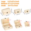 3 Pcs Unfinished Wooden Storage Box for DIY (Small+Medium+Large)