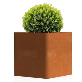 BHCORTEN Corten Steel Planter Box 26" L x 26" W x 26" H,Large Metal Square Planter for Outdoor Plants,Metal Cube Flower Pot with Drainage Hole for Porch Hotel Patio Yard
