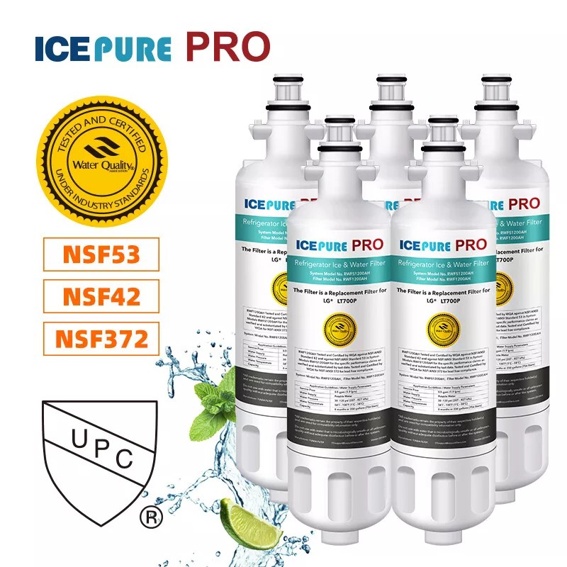 ICEPURE PRO RWF1200AH Refrigerator Water Filter Fit for LG LT700P