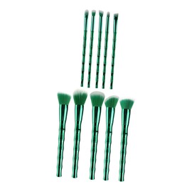 Mikinona Bamboo Makeup Brush Set 10 Brushes for Foundation Blush Contouring Easy to