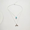 Turquoise Mermaid Tail Necklace Boho Layered Fish Tail Pendant Necklace