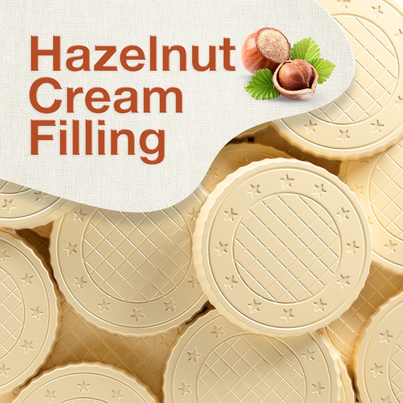 Fiorella Crunch Wafer Cookies, White Chocolate Covered Crispy Thin Crunch