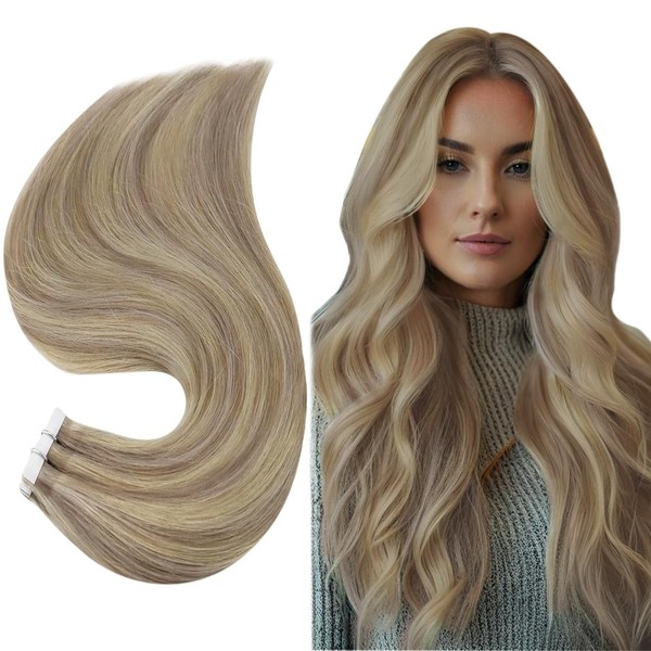 Full Shine Seamless Remy Hair Extensions Tape in Color 18/613
