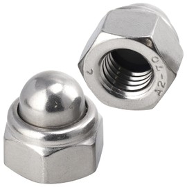 FASTON Self-locking cap nuts, M8 made of rust-proof stainless steel, A2 V2A (pack of 10), locking nuts, hexagonal nuts, stop nuts, elastic stop nuts