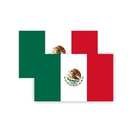 Mexican Flag Car Sticker 2-Pack 3"x5" - Mexico Glossy Vinyl Decal with Eagle Emblem | UV Resistant Automotive Bumper Sticker for Truck/SUV/Vocho Classic Cars