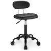 FNZIR Square Rolling Stool with Backrest Height Adjustable Chair Swivel