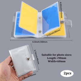 SOFPLATE 2 Pack 36 Pockets Clear Mini Photo Album Instax Film Polaroid Picture Album PVC Wallet Holder Cover for 3 Inch Pictures Photos Memories Photocard Holder Storage Instant Print Digital Cameras