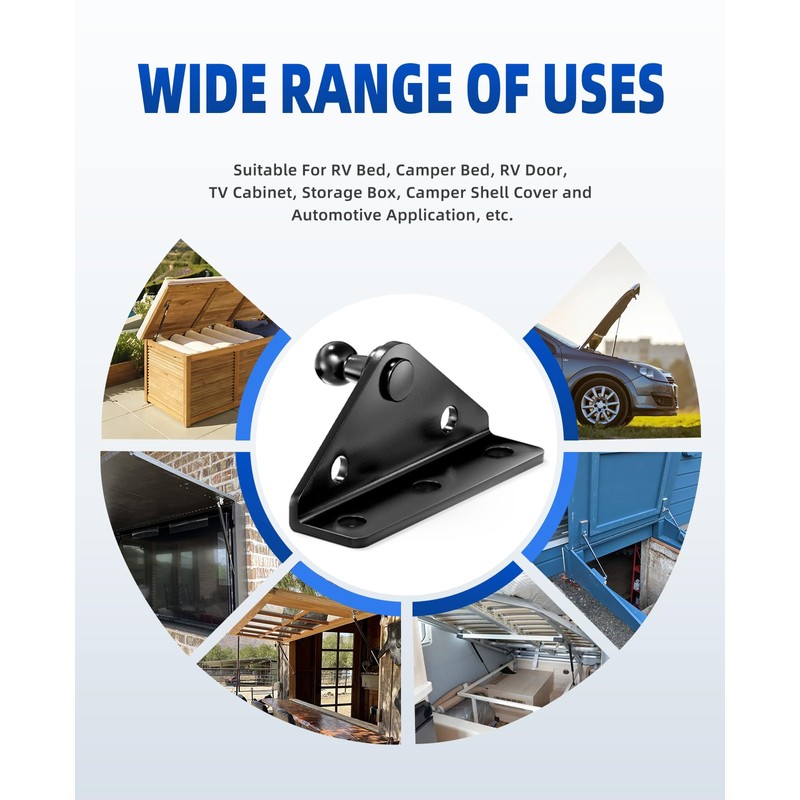 ARANA 10MM Gas Strut Mounting Brackets, Ball Stud Mount Bracket