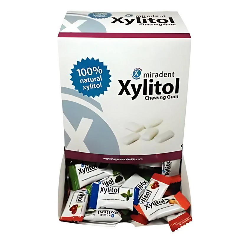 Miradent Xylitol Chewing Gum with Dispenser Box 200-Pack (2-CT Each),
