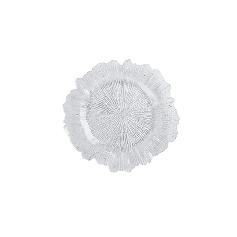CV Linens char_acr_reef_clr Acrylic Plastic Plate-28 cm | Clear |