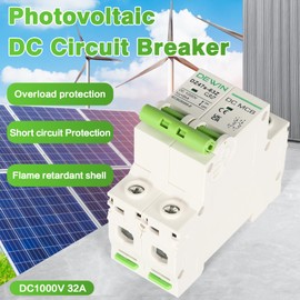DewinLVD DC Circuit Breaker Small Photovoltaic Circuit Breaker Circuit Breaker DC1000V 32A Grey Green