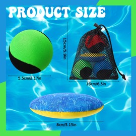 GSrenyu 4 Pack Water Bouncing Ball Set with Mesh Bag, Skimming Balls, Beach Toy for Kids and Adults (Disc*1+Balls*3+Mesh Bag)