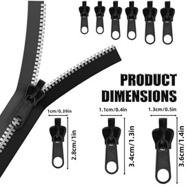 HIDOSNG 24Pcs Metal Zipper Pull Repair Kit,Universal Zipper Pulls Replacement,3 Sizes Zipper Fixer for Suitcase Zippers Pull Tab for Luggage, Backpack, Jackets, Coat, Boots, Clothing Shoes Helves