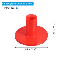 PATIKIL 1.38" ゴム製ゴルフティー 5個パック 背 高い練習トレーニング ドライビングレンジティー 安定したボールホルダー 屋外屋内ヒッティングクッション 裏庭用 5色