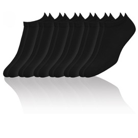 DeoMed Antibacterial Trainer Socks, 6 Pairs, Unisex, Non-Slip, Made in the EU, Seamless, Mini Bamboo with Sanitized Actifresh Technology, black