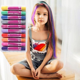 Tiza Capilar Para Niñas Lavable - Plumones De Coloración Capilar De 10 Colores - Marcadores Temporales, Kit De Maquillaje, Para Cumpleaños Navidad Cosplay