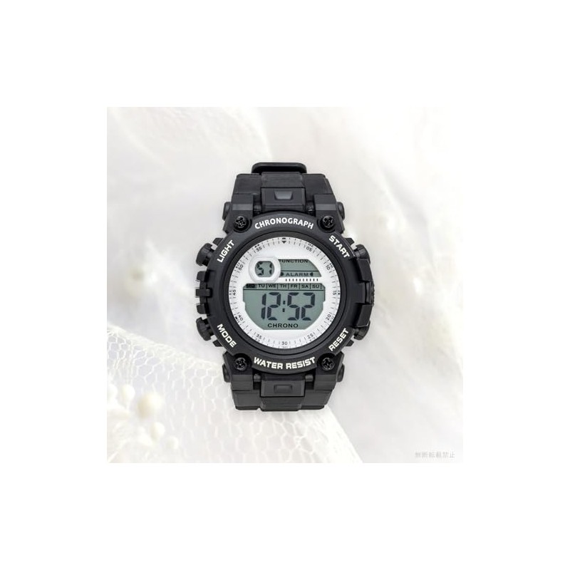 Fieldwork YM091P-4 Women's Digital Wristwatch, 3 ATM, Waterproof, Multi-functional, Urethane