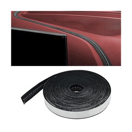 KHGUZ Car Interior Trim Strips, 19.68Ft Flexible Leather Vehicle Gap Fillers Decoration Molding Line, DIY Auto Central Control Door Garnish Accessories, Universal for SUV, Sedan, Truck (Black/White)