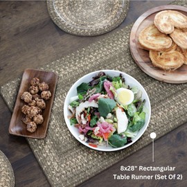 Homespice - Grey Cloud Small Table Runners, a Hand Braided Grey Table Runner of Jute to Use as a Dinner Table Runner - Reversible and Durable - Premium Quality Table Runner Set of 2, 8x28 Inches