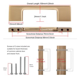 TUNNY 10 Pack Classic Cabinet Handles-3"/76mm Screw Spacing Champagne Bronze Furniture Hardware Handles for Kitchen Cabinets Bedroom Cabinet Pull