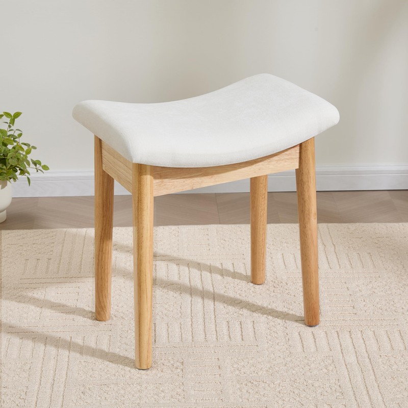 Royal Windsor Vanity Stool with Saddle Cushion, 18 Inch Makeup