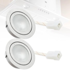 Terixe 2 Pack SB02300798 Range Hood Light Housing for Broan NuTone PM500/PM500SS/EE55000 - LED Hood Light Bulb 12V 20W Frosted Glass & Stainless Steel