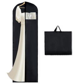 180 x 60cm Long Dress Bag Cover, Travel Dustproof Garment Bag, Foldable Garment Bag with Zip/Handles, Travel Garment Cover with Shoe Bag, Dust-proof Clothes Covers Protector Bag for Travel Home