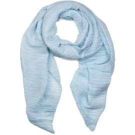 styleBREAKER Women's Scarf with Fine Creped Surface, Lightweight Pleated Scarf for Stylish Looks, Elegant Scarf with Flowing Pleats, Fashionable, Versatile & Pleasantly Soft, 96 x 192 cm, lightblue