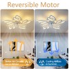 haodengshi 25" White Modern Geometric Ceiling Fan with Lights, 3