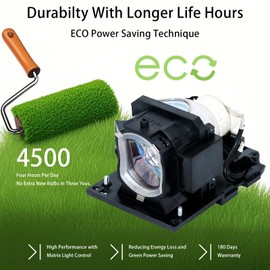 Qexudu DT01511 DT01431 Replacement Projector Lamp for HITACHI CP-AX2503 CP-CW250WN CP-CW300WN CP-CX250 CP-CX300WN HCP-K26 HCP-K31 HCP-Q300, Lamp with Housing