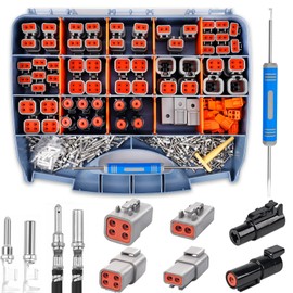 JRready ST6502 DTP DTHD Connector Kit, Deutsch Connector Kit, DTP Connectors 2 4 Pin and DTHD Connectors 1 Pin with Size 12 Stamped Contacts Deutsch Pin 12-16AWG, Removal Tools
