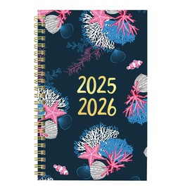 Blueline® Essential Academic Weekly/Monthly Planner, 13 Months, July 2025 to July 2026, Gold Twin-Wire Binding, Poly Cover, 8" x 5", Under the Sea Design, Starfish (CA114PH.03-26)