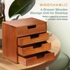 4 Drawer Desktop Storage Organizer in Modern Wood Design (9.8”x6.9”x