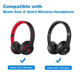 Link Dream Replacement Earpads for Beats Solo 2 Solo 3 - Replacement Ear Cushions Memory Foam Ear Pads Cushion Cover for Solo 2 & Solo 3 Wireless Headphones (White)