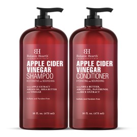Botanic Hearth Apple Cider Vinegar Shampoo and Conditioner Set | Helps Dry Itchy Scalp, Dandruff, Frizz and Hair Loss | Color Safe, Sulfate Free Shampoo | All Hair Types, Men and Women, 16 fl oz each