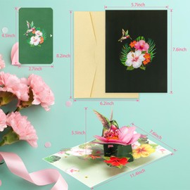 Birthday Card, Hover Hummingbird Pop Up Card, 3D Greeting Cards for Birthday, Mothers Day, Anniversary, Thinking of You, Graduation, Spring, All Occasion