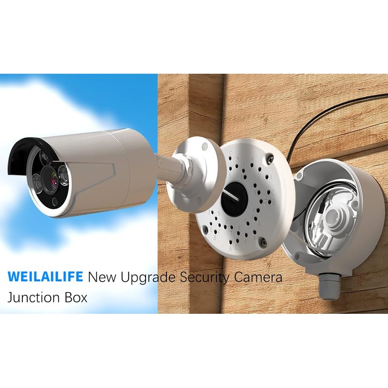 WEILAILIFE 【Security Camera Junction Box】 Universal Bullet Security Camera Mount
