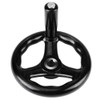 1PC 12*125mm Black Round 3 Spoke Hand Wheel for Lathe