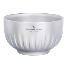 iBasingo 500ml Titanium Bowl Double Walled Oatmeal Food Rice Soup Bowl Ultralight Portable Tableware Outdoor Camping Metal Bowl Ti1165T