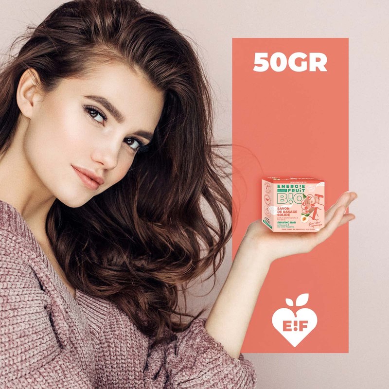 Energy Fruit Solid Shaving Soap Organic Certified by Ecocert White