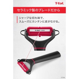 Tefal Peeler with Bud Extractor, Easy to Peel, Odor Free, Rust Free, Finest Ceramic Peeler, Protective Cover Included K17930