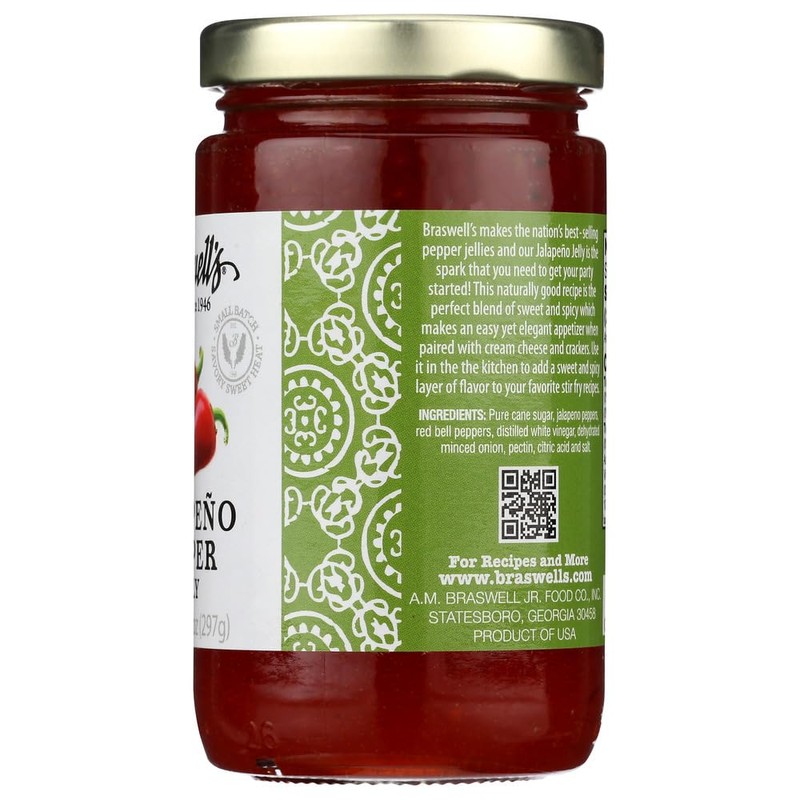 Braswell Pepper Jelly, Jalapeno, 10.5 Ounce (Pack of 6)