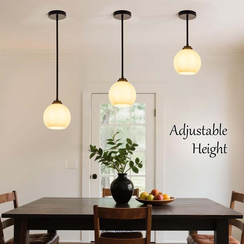 MAYNA 1 Pack Modern Pendant Lights Kitchen Island, Matte Black