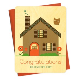 New Nest Wood Congratulations Card by Night Owl Paper Goods