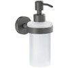 tesa® MOON GREY Seifenspender, matt grau, Pumpspender aus satiniertem Glas,