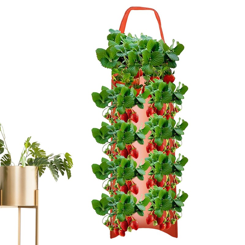 Strawberry Hanging Planter Upside Down,Tomato 4/8 Planting Holes Strawberry Grow