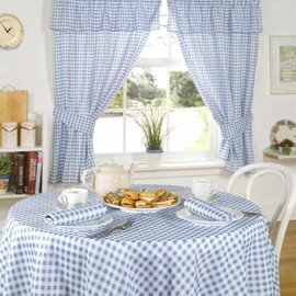 Emma Barclay Molly - Gingham Check Napkins (Pack of 4) in Blue - 17x17 (43x43cm)